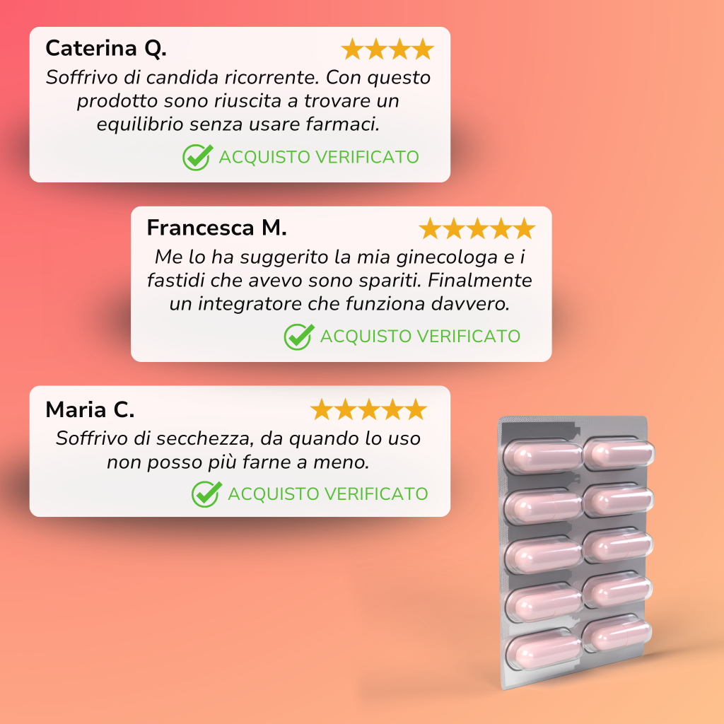 Recensioni clienti Florme Probiotico Vaginale – sollievo da fastidi intimi